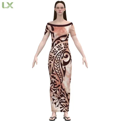 Custom Pacific Island Design: Unique Polynesian Tribal Print Dress
