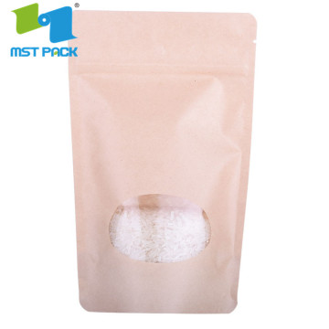 High Quality Biodegradable Natural Kraft Paper Stand Pouch