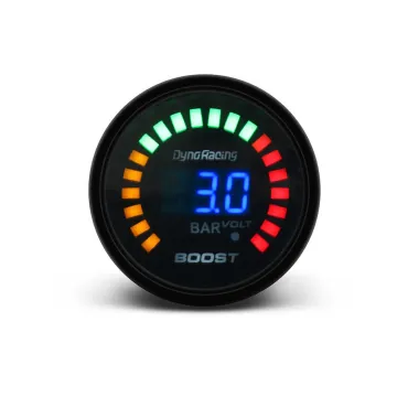 2" 52mm 20 LED Blue Digital -1-3 Bar 12V Auto Boost Gauge with Sensor for Car Meter