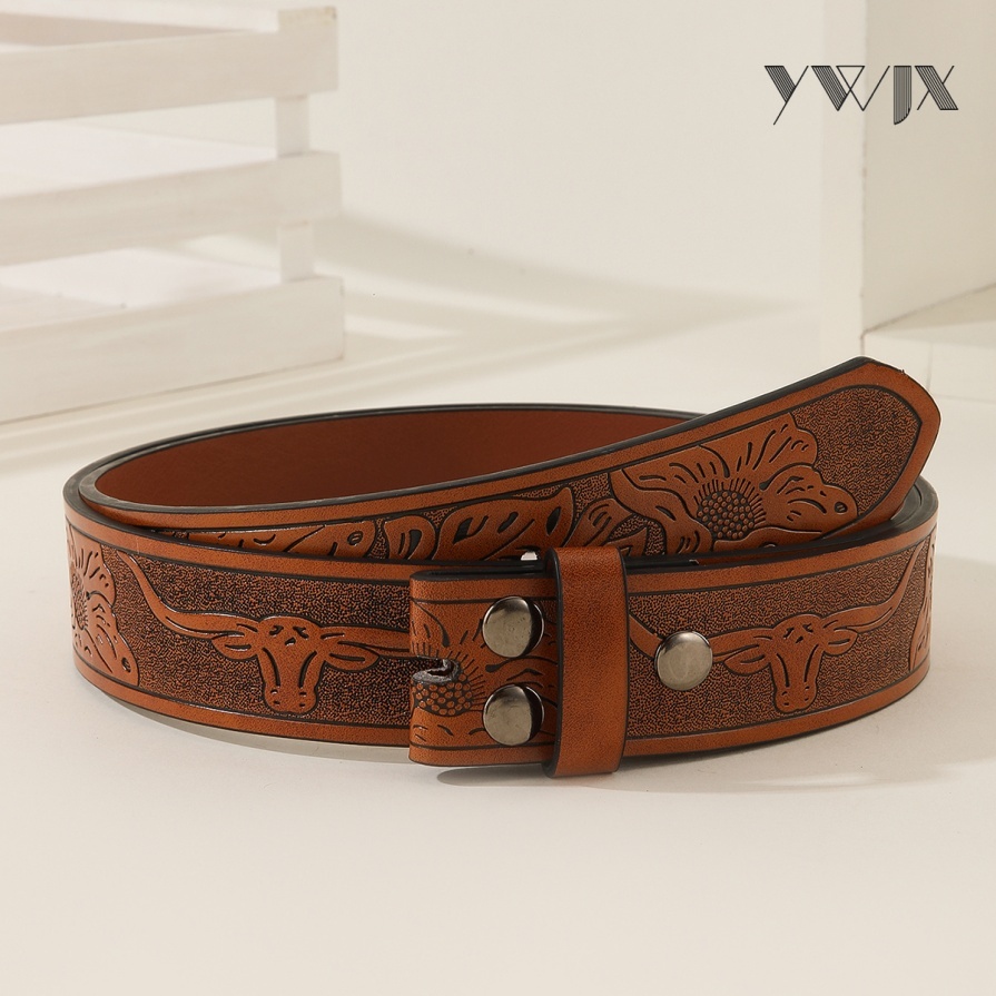 Retro Cowboy Brown Adjustable Pin Buckle Belt