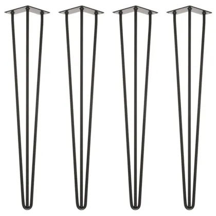 black metal hairpin leg with rubber protector