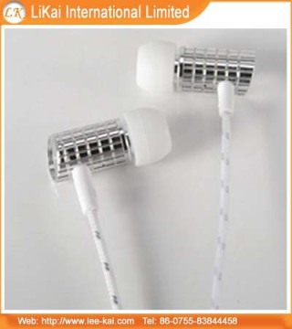 Stylish Silver Metal Earphone in Shenzhen Factory (J003)