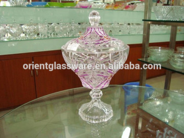 crystal glass sugar jar