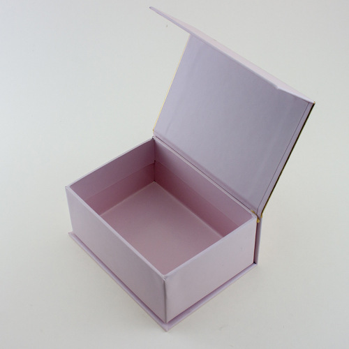 Caja de papel rígido rosa rosa tapa de volteo magnético