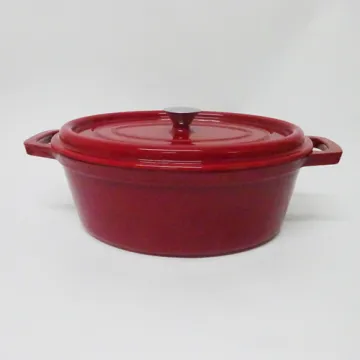 Red Color Enameled Round Cast Iron Casserole