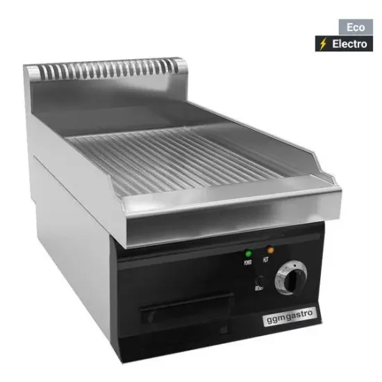 Commercial Restaurant Kitchen Stainless Steel Grooved Plate Electric Grill Griddle