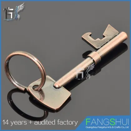 key shaped bottle opener keychain
