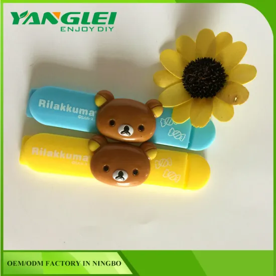 low price lovely bear plastic bread bag clip 2pcs/sets