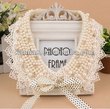 fashion jewelry pearl beaded statement necklace shock collar for humans