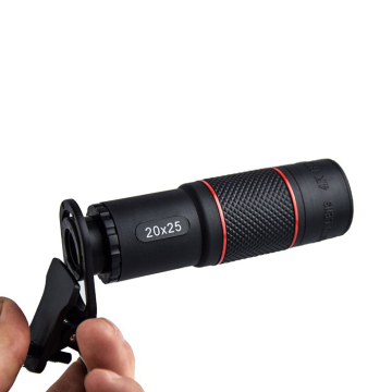 Obiettivo della fotocamera del telefono da tasca clip universale HD 20x - Teleotdio Telescopio monoculare per concerti e video