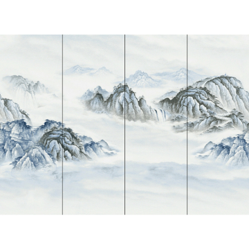 Blue Chinese Style Large Sintered Stone Tile for Living Room and Bedroom Walls