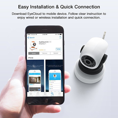 Wifi Security IP Camera with TF Card Storage