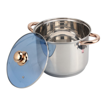 Stainless Steel Sauce Pot with Glass Lid Stockpot