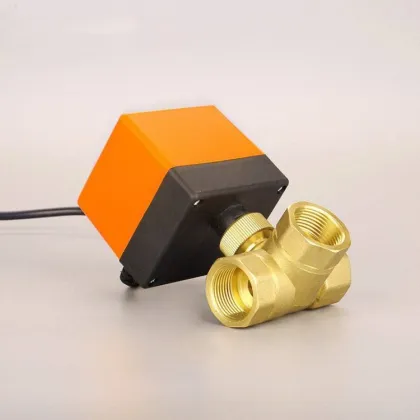 Electric Brass Female Three -way Ball Valve