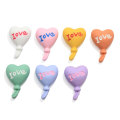 Colorful Flatback Resin Heart Charms Balloon Shape Jewelry Beads Fit Hair Clips Embellishments Phone Decorations