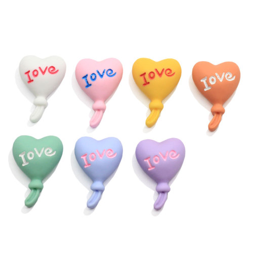 Kawaii Rein Beads Balloon LOVE Ornamento colorato Charms Flatback Decorazione fatta a mano Portachiavi Fare ciondoli Finding