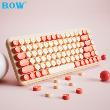 Clavier ergonomique de Bow Wireless Retro Retro 85 touches pour Mac, ordinateur portable et bureau - prix compétitif de haute qualité, 2,4 GHz