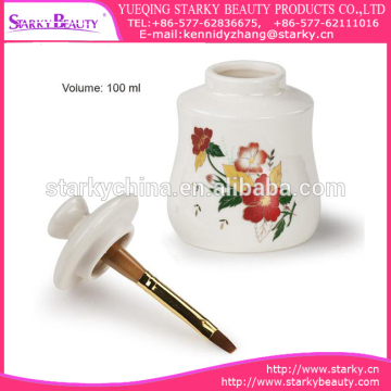 Mini Manucure Nail Art Potcelain Pot Polhes Plats sans fleurs