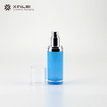 Blue cosmetics container acrylic lotion cylinder bottle