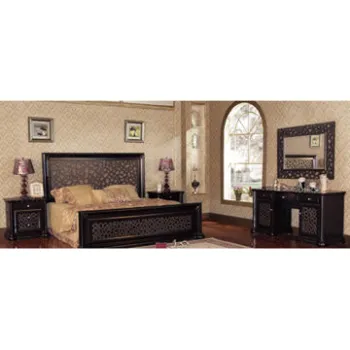 Black color bedroom furniture, made of wood, nice design