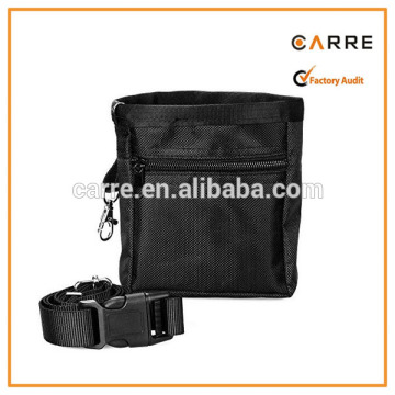 Black Oxford Polyester dog treat training bag with Adjustable Strap