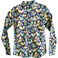 Men Causal Cotton Trees Print Long Sleeve Shirt