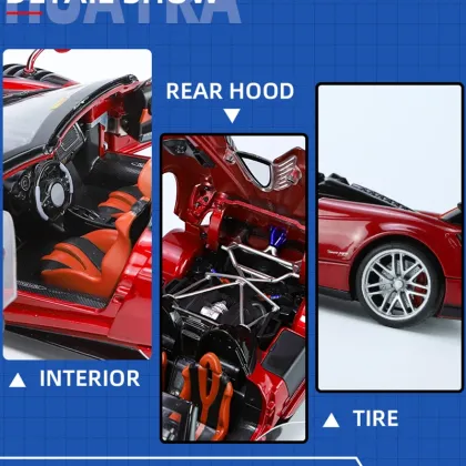 1:18 Pagani Huaya Alloy Diecast Car Model with Sound and Light Features