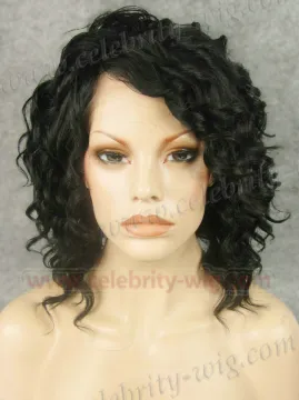 Black Short Wavy Synthetic Lace Front Wig Rihanna Style