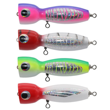 Tiefsebootfischerei: 17 cm/80 g Holzbeule Wasser Big Popper Köder zum Trolling