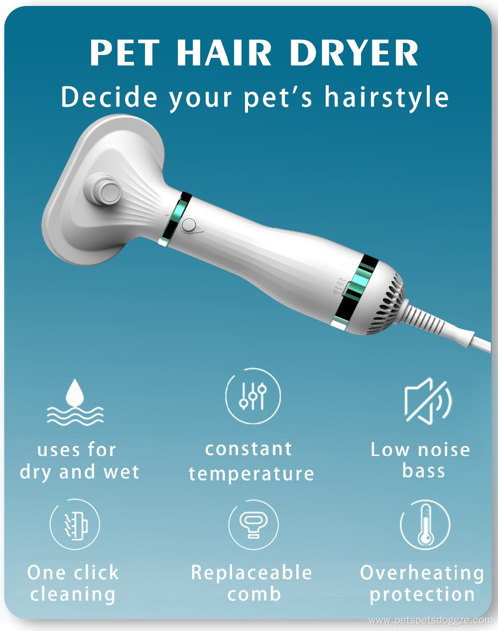 Dog Grooming Comb Brush Pet Hair Dryer