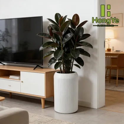 Nordic style vertical striped flower pot