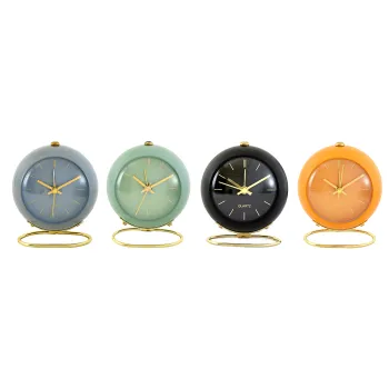 Spherical Minimalist Alarm Clock with Gold Stand