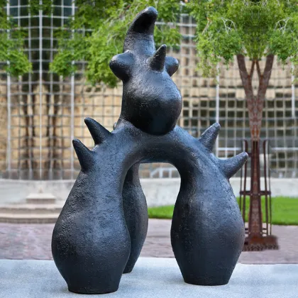 Custom modern garden art bronze abstract metal henry moore sculpture