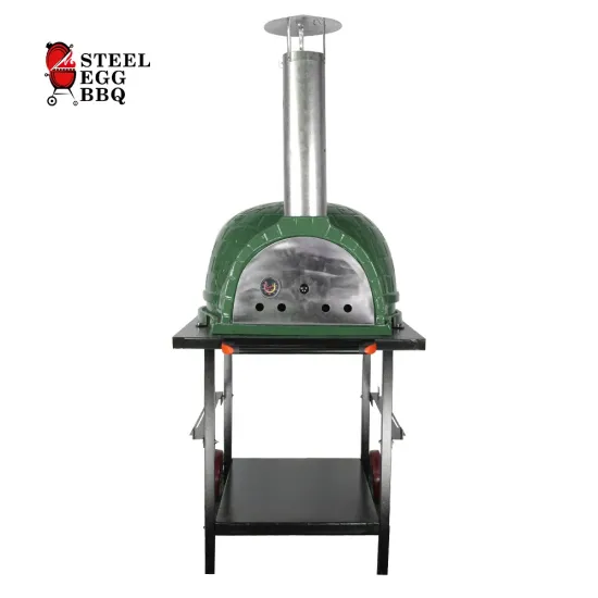 SEB 26 inch Ceramic Wood Fired Pizza Oven with Steel Cart