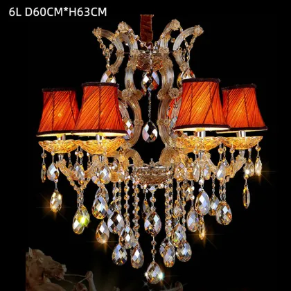 European Clip Light Home Living Room Lighting Crystal Lamp with Lampshade