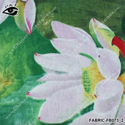 Chinese Style Fabric Lotus Printed Cotton Linen Fabric Fo Cloth Househoud