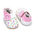 Pink Flower Girls Soft Leather Baby Shoes
