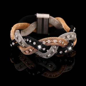 Nylon Mesh Crystal Bracelet magnétique Stardust Wrap Bracelet