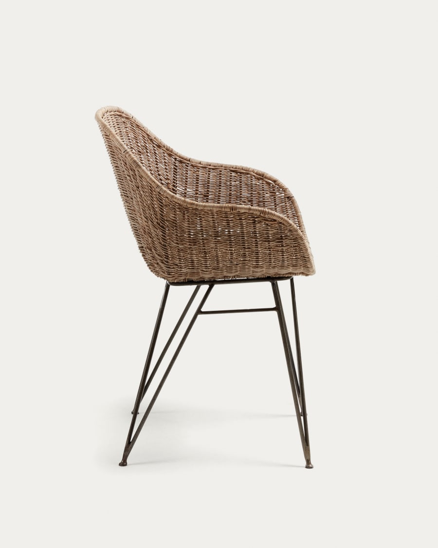 modern french outdoor dining chair wicker metal