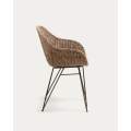 Rattan and Iron Basin Chair for Balcony Comfort