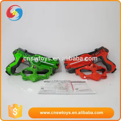 Laser shooting gun set toy two battle masks and two laser battle guns