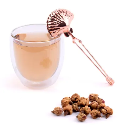Shell Shaped 304 Stainless Steel Rose Gold Tea Strainer
