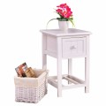 Solid Wood Bedside Cabinet Rattan Nightstands