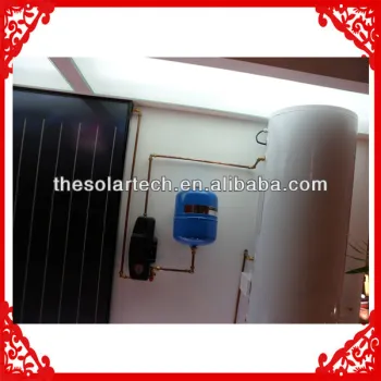 Blue titanium coating flat panel solar water heating system project for heating floor