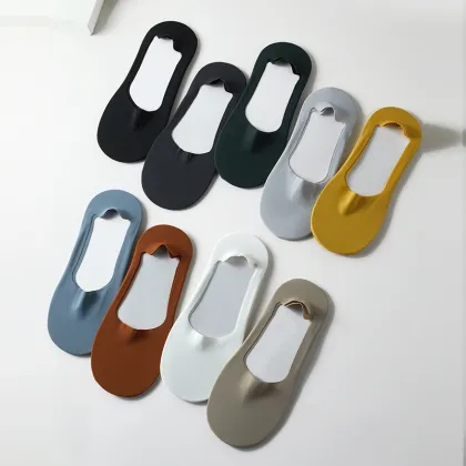 Men's Fashionable No Show Boat Socks: Ice Silk, Breathable, and Anti-Bacterial