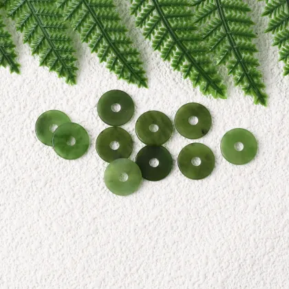 High Quality Hetian Jade Copper coin shape Cut