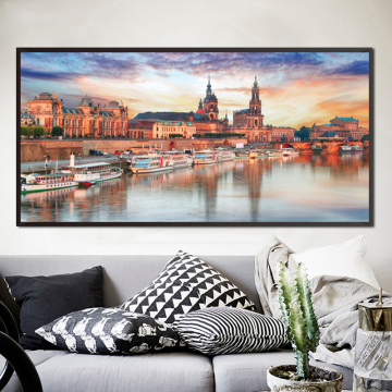 Modern Beautiful Coastal City Print Oil Painting