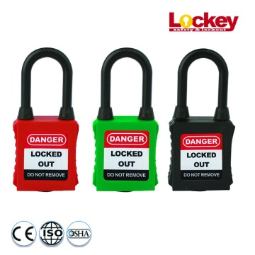 38mm Nylon Shackle Dustproof Safety Lockout Padlock