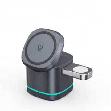 Foldable 3-in-1 Wireless Cellphone Charger: Multifunctional and Magnetic Design