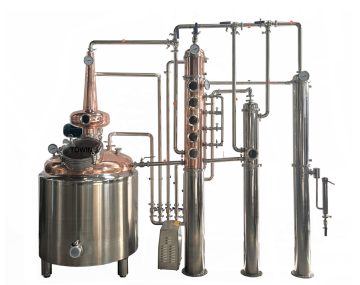 Copper Distillery Equipment for Vodka, Gin, Whisky, and Brandy Production - 500L Capacity
